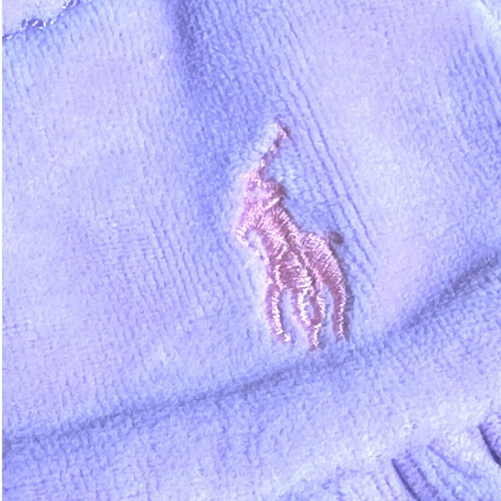 Ralph Lauren Velour Dress Baby Girl 9M Purple Excellent Long Sleeve Pony Logo